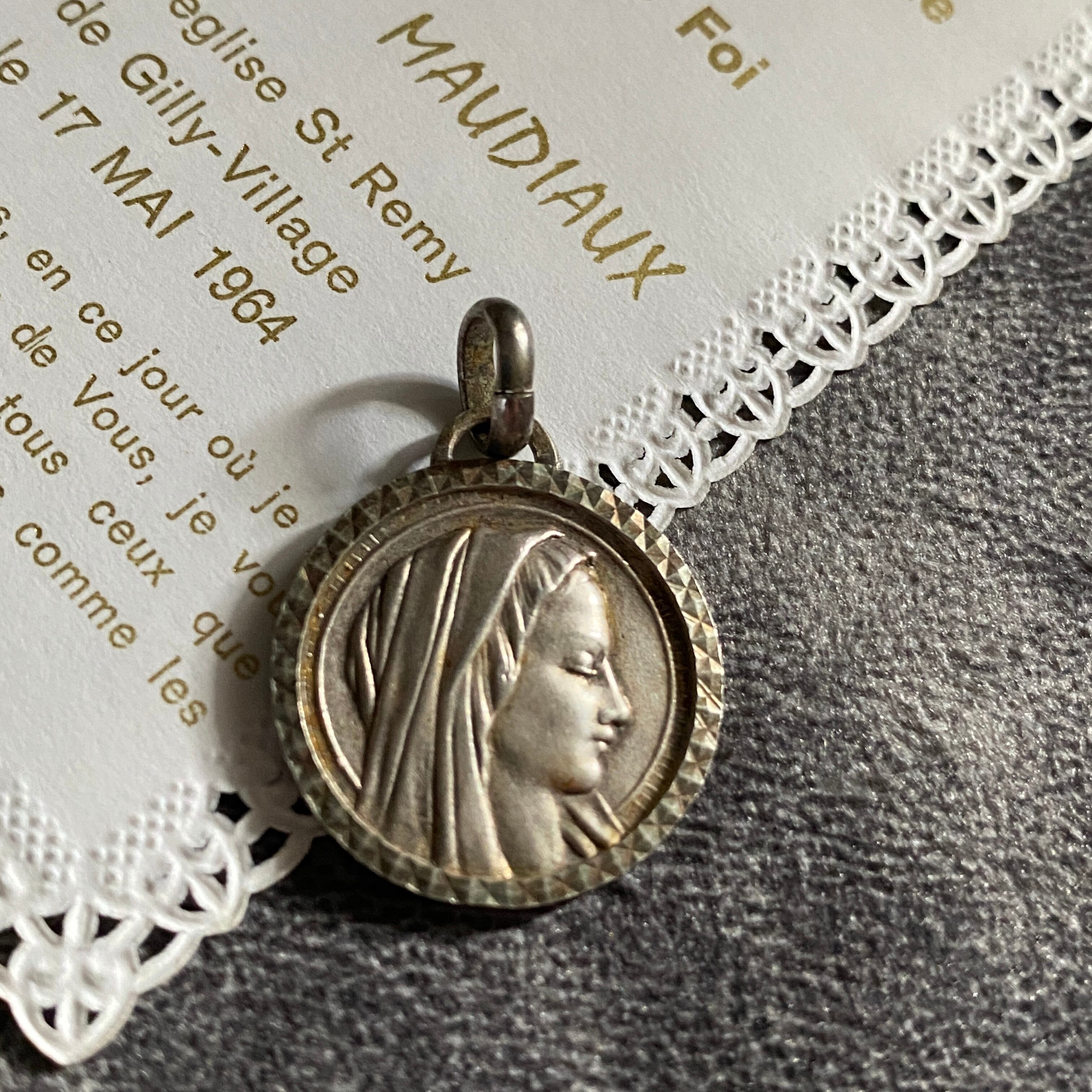 光のフレーム✴︎祈りの聖母マリア | Antique medaille Mary