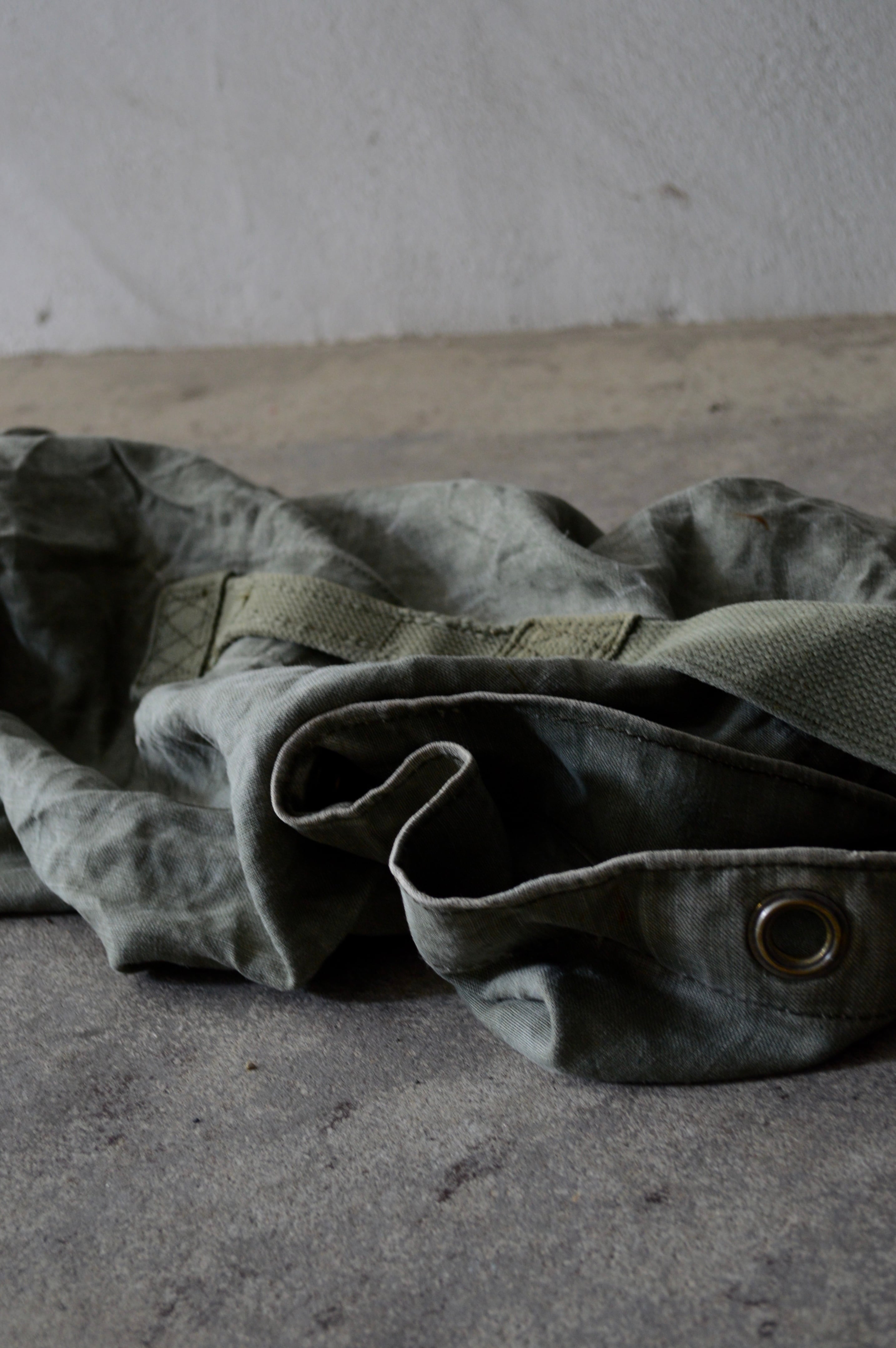 French Military 1950's Vintage Duffle Bag Hard Vintage Condition
