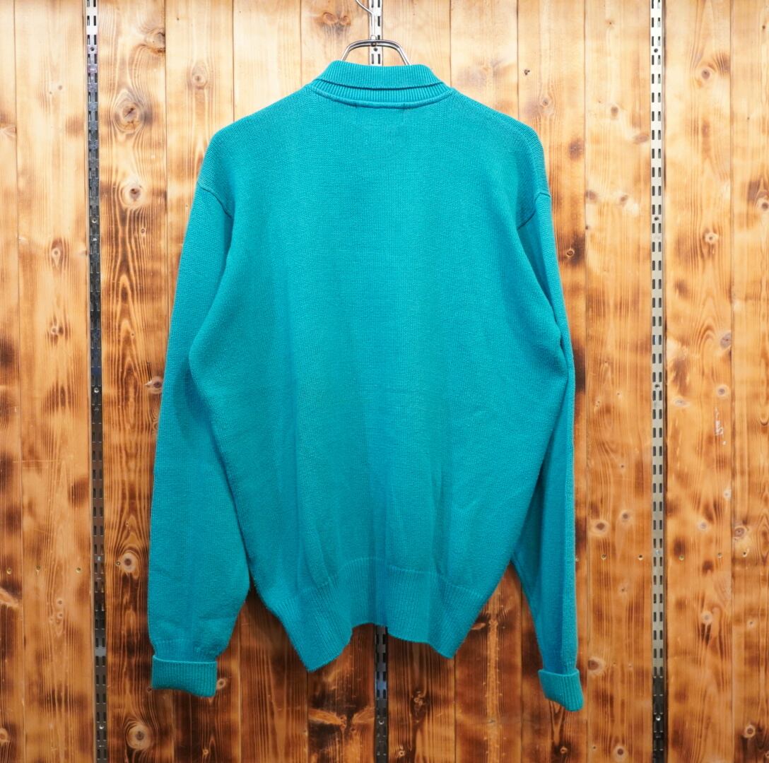 90s ralphlauren コットン ニットポロシャツ L/ラルフローレン