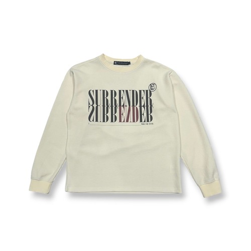 A Good Bad Influence / surrender waffle L/S tee beige