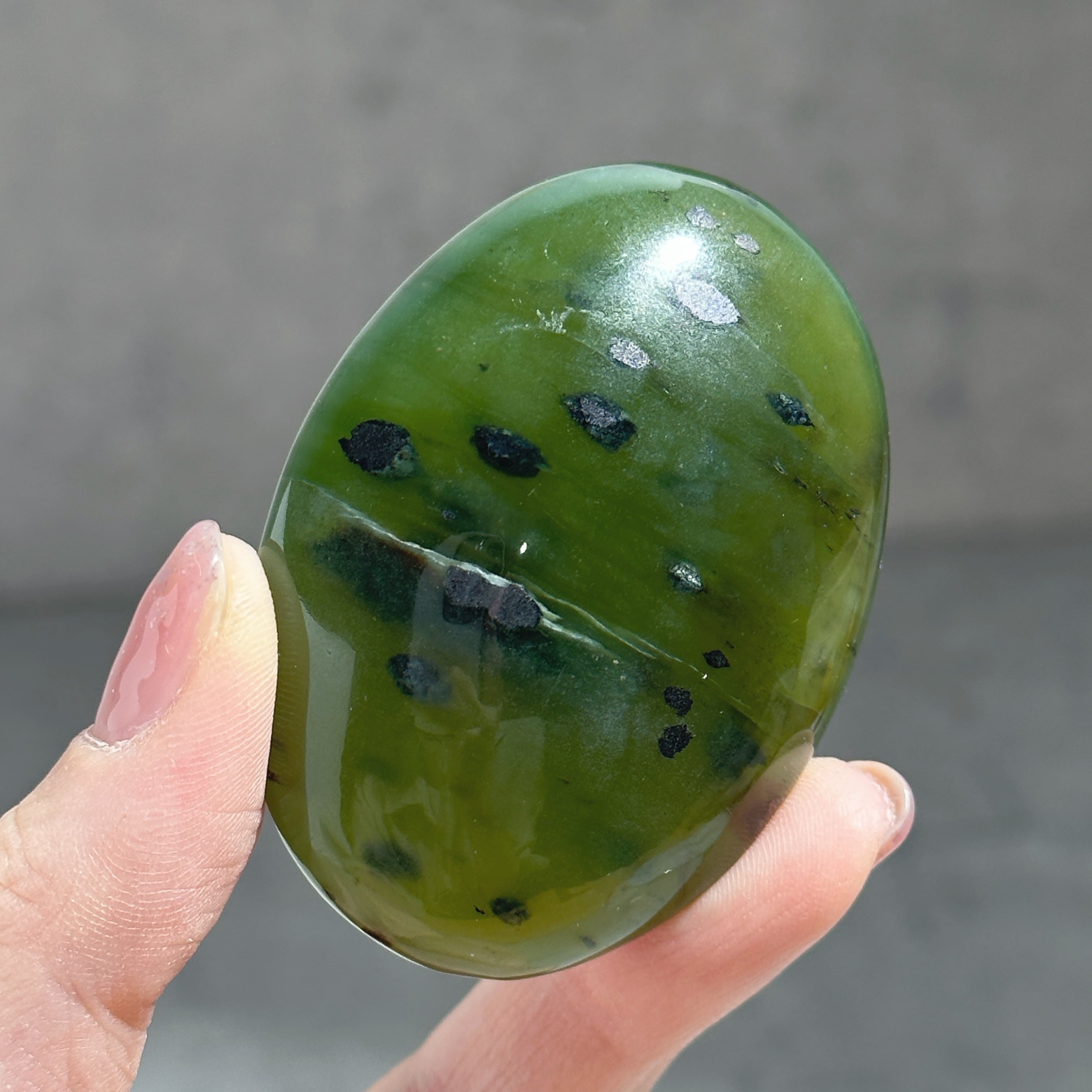 パイライト入り◎サーペンティン パームストーン13◇Serpentine Palm Stone◇天然石・鉱物・パワーストーン