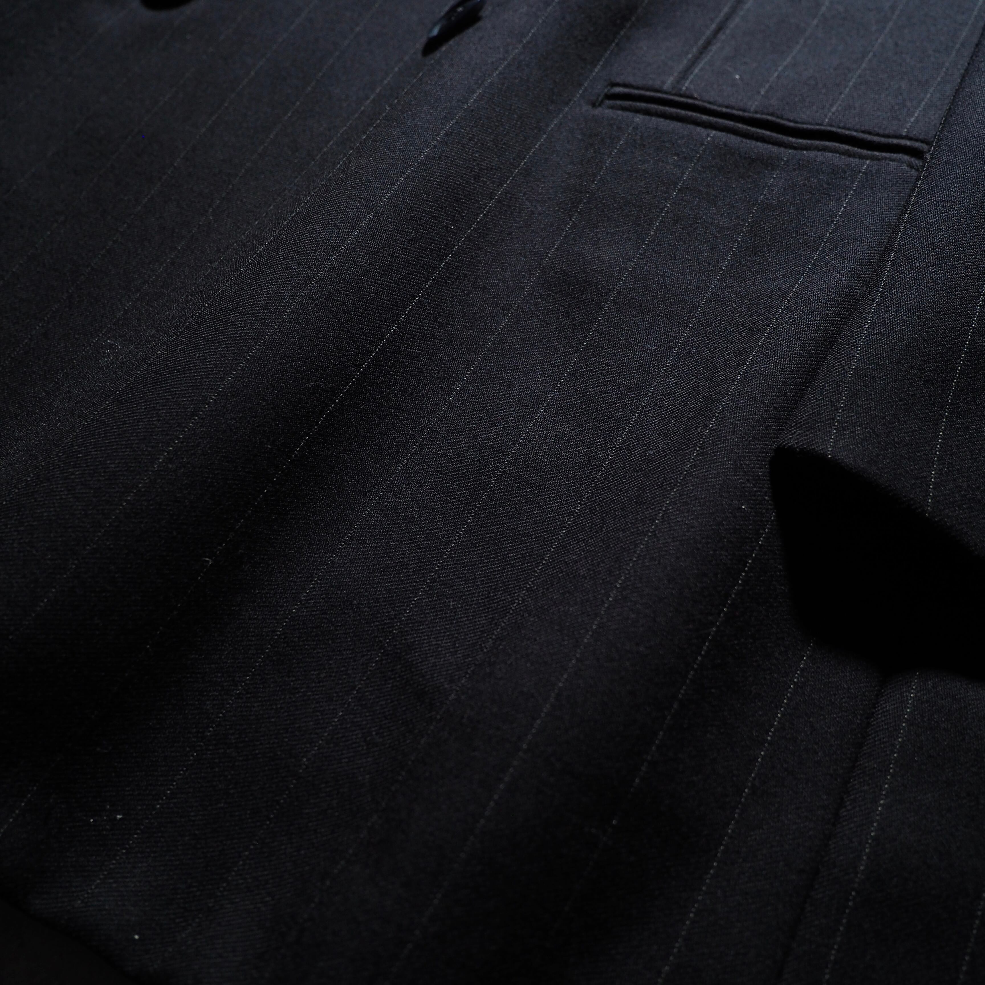 1980 - 90s Beautiful Black stripe vintage Double tailored jacket