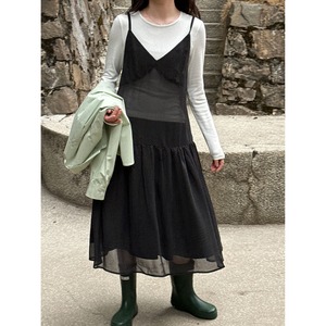 dot camisole one-piece　J00465