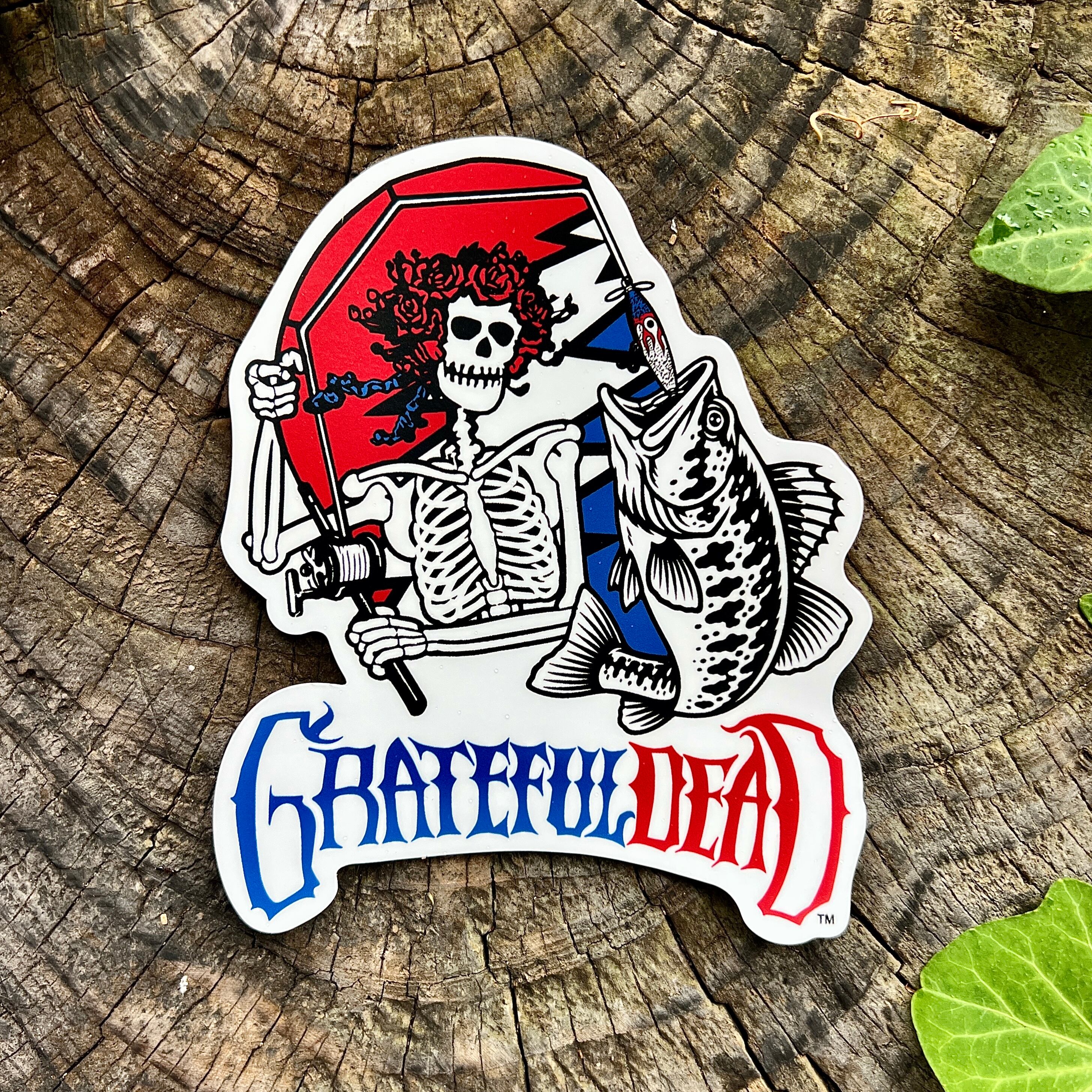 【BASSMANIA × GRATEFUL DEAD】 FISHING DEAD SKULL Sticker