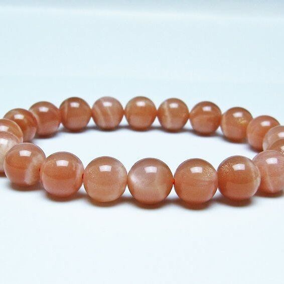 オレンジムーンストーン ブレスレット 10mm 一点物 メール便可 [M便 1/10] 111-48524
