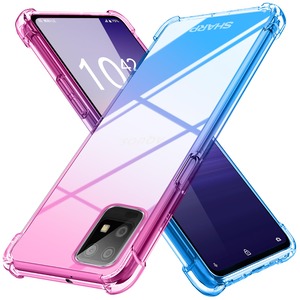 【新着特価】Aquos Zero 6 用 ケース SHG04 用 ケース クリア 薄型 グラデーション色 ケース 軽量 tpu 耐衝撃 スマホケース 透明 米軍MIL規格取得 おしゃれ 黄変防止防塵一体型 人気 アクオス Zero 6 用 携帯カバー ピンク/ブルー MD-SXJB-17-06