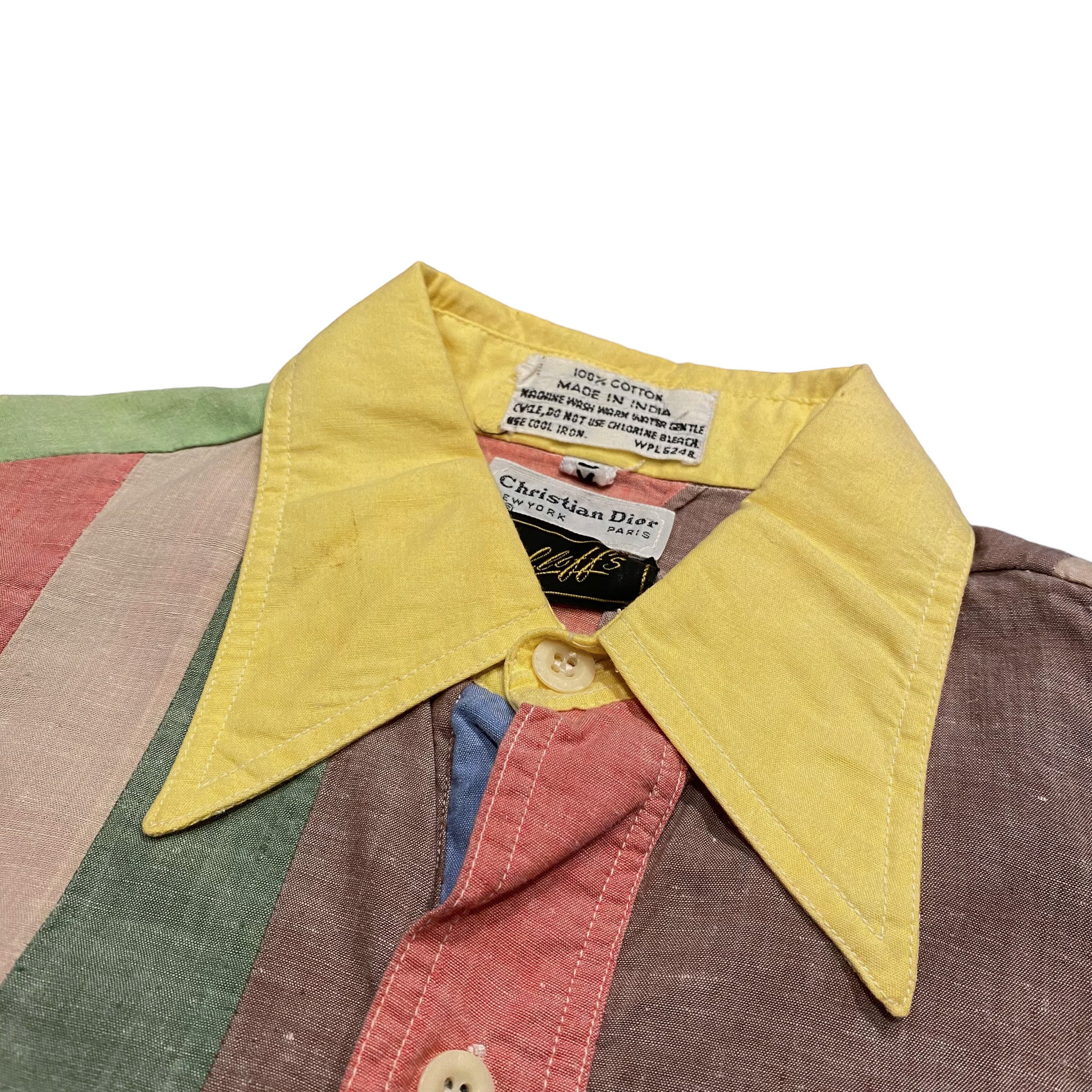 70's Christian Dior S/S Stripe Shirt M / クリスチャンディオール ...