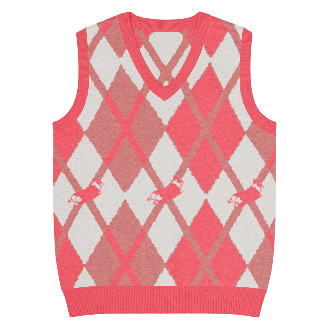 WIGGLE ARGYLE Knit Vest　[T0098]
