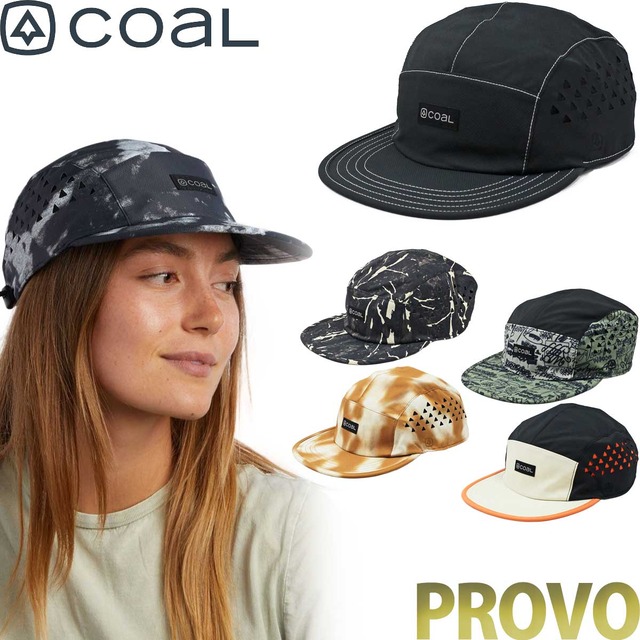 コール キャップ │ プロボ UPFテック 5パネル │ Coal The Provo UPF Tech 5Panel Cap UV 紫外線 カット 軽量 軽い涼しい  帽子 フラットブリム 平らつば 深さ浅め フリーサイズ メンズ BLACK/BONE