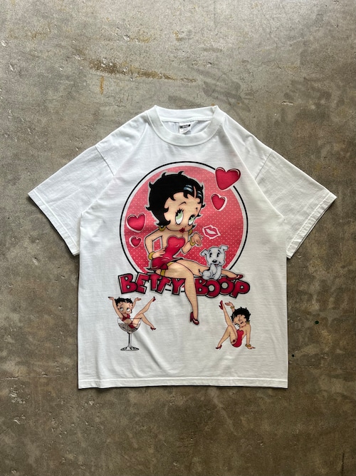 BETTY BOOP 両面プリント Tシャツ L ホワイト キャラクターTシャツ