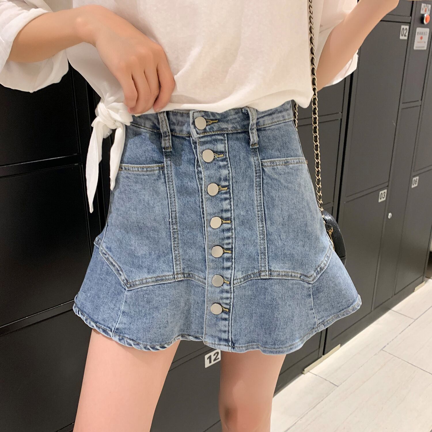 ハイウェストウェストスカート サマーレッドAライン 夏物 6Du_Shop_Women42314668736