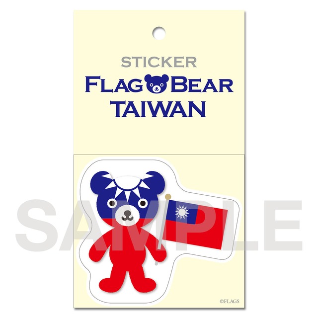 FLAG BEAR STICKER ＜TAIWAN＞ 台湾 （大（L））