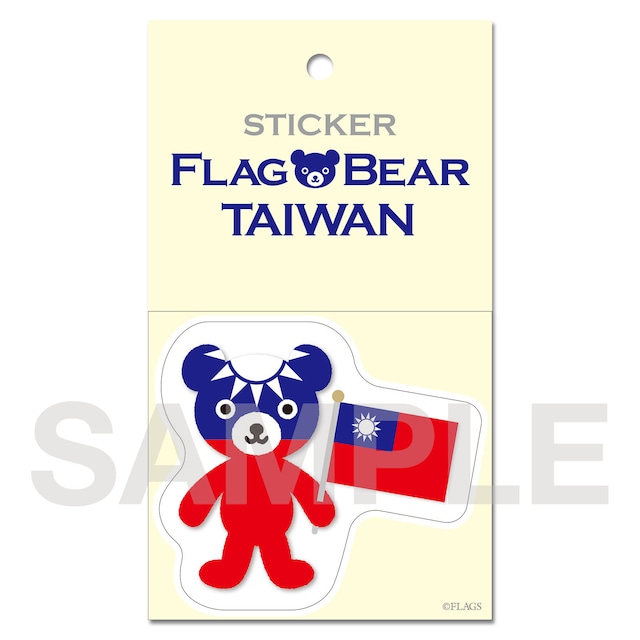 FLAG BEAR STICKER ＜TAIWAN＞ 台湾 （大（L））