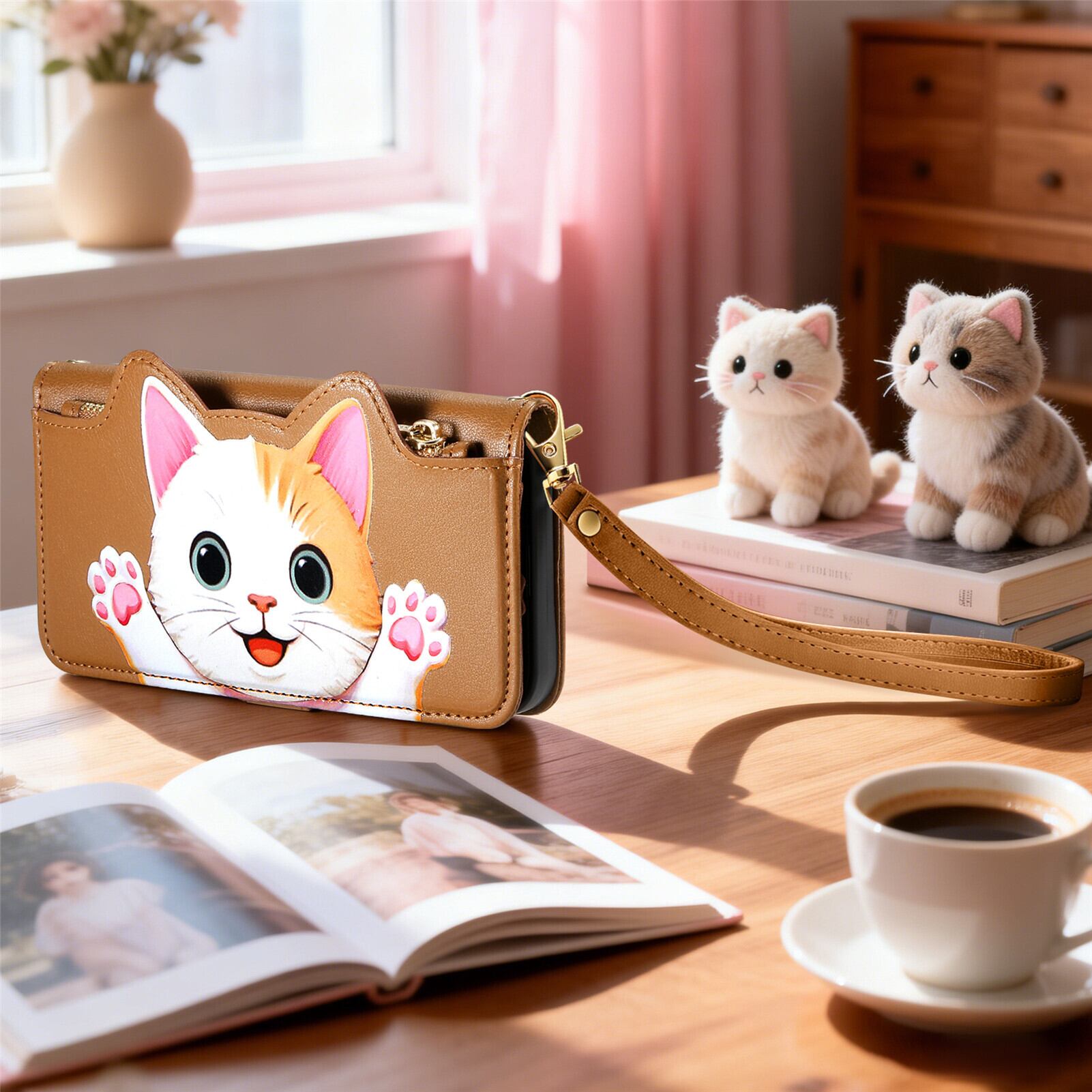 猫まみれ】2WAY 手帳型 Galaxy Pixel 10 9 8 ケース 小銭入れ 財布付