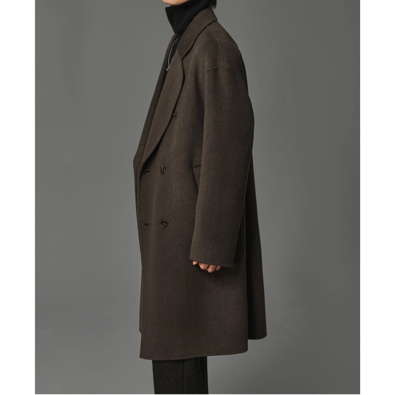 ロング丈 ダブルボタン オーバーサイズコート af0381