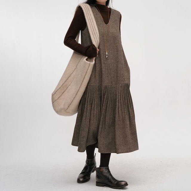 pleats jumper skirt 14099