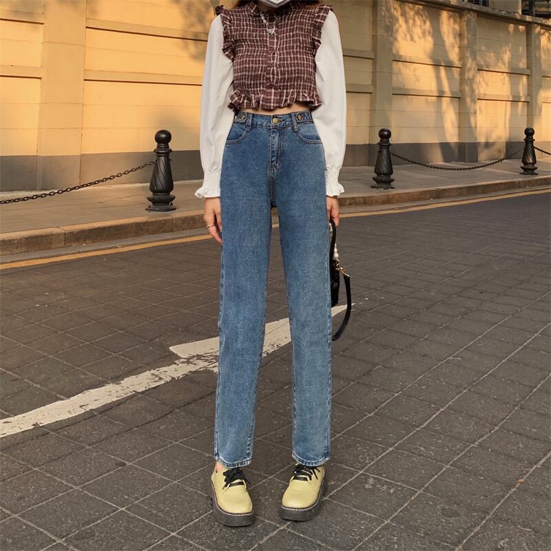 ジーンズ ハイウェストパンツ ウィンター 冬物 1号婦人83388674312