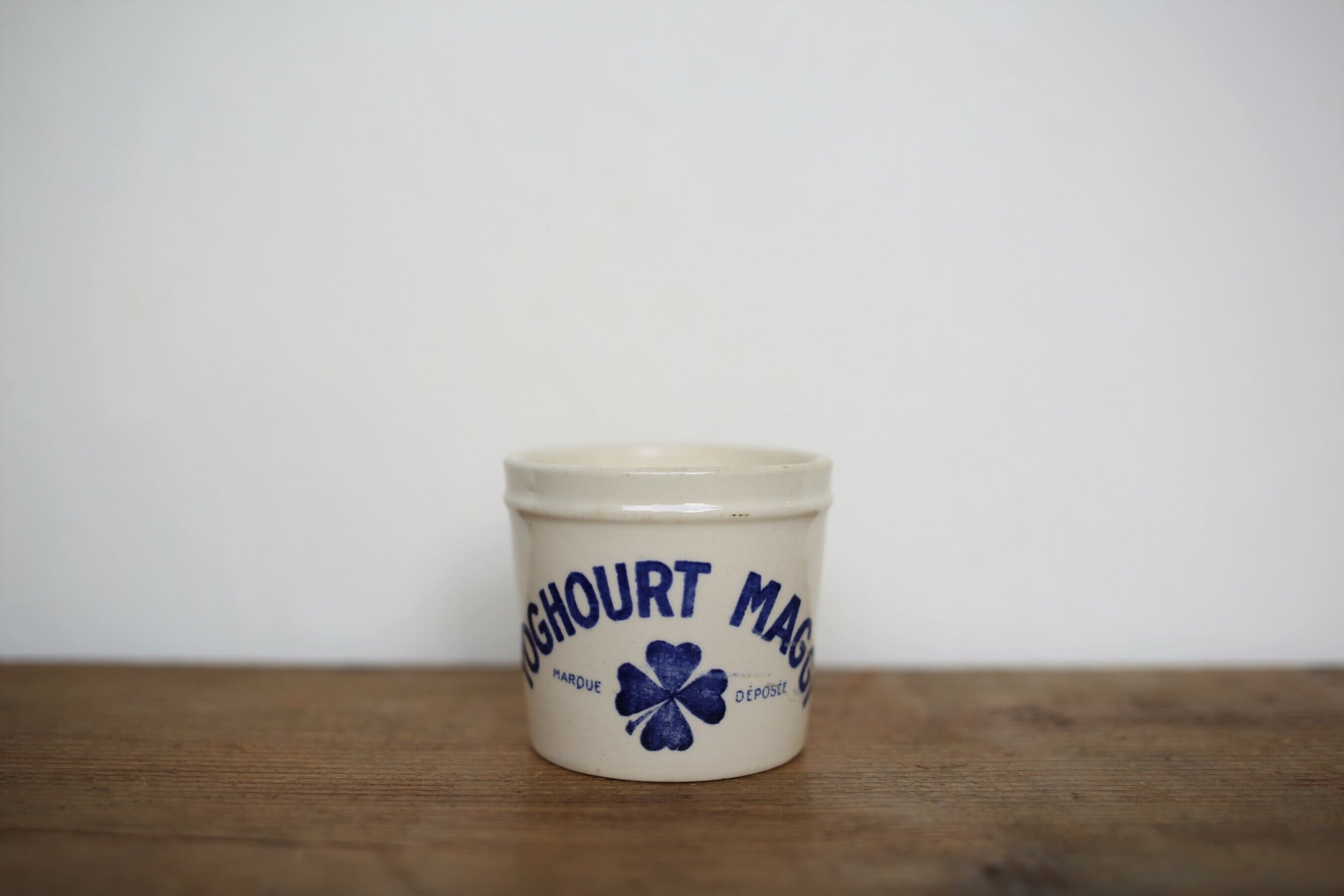 フランス アンティーク Digoin Sarreguemines サルグミンヌ 『MAGGI』 ヨーグルトポット