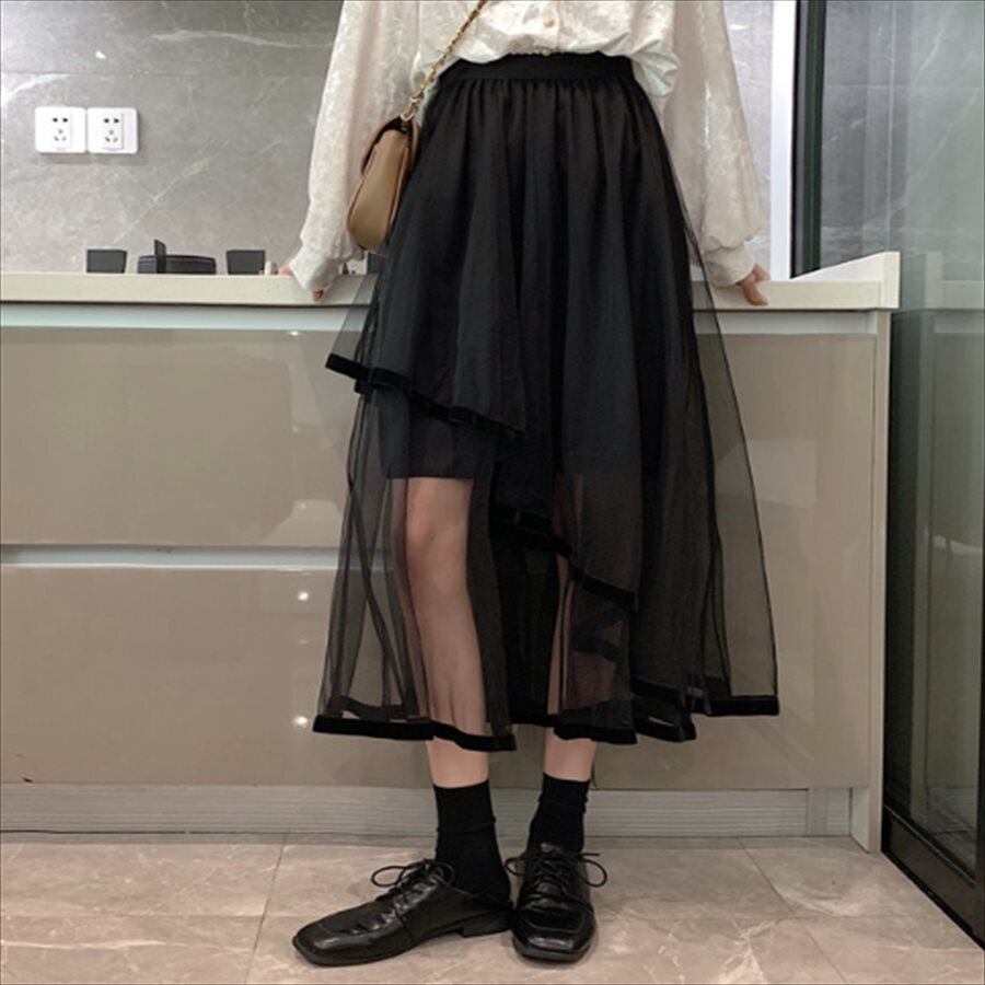 送料無料】 ロングスカート スカート アシンメトリー レディース