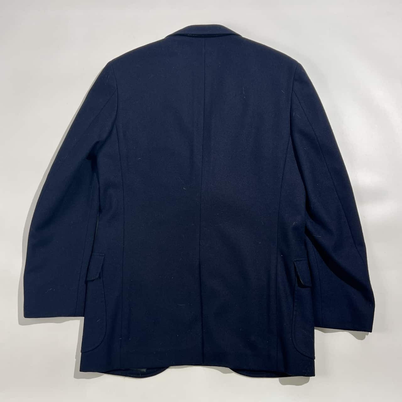 80s Kent ケント 金ボタン 段返3B 背抜き ウール テーラードジャケット 紺ブレ165-84-73/ネイビー系 メンズ ビンテージ VAN JAC