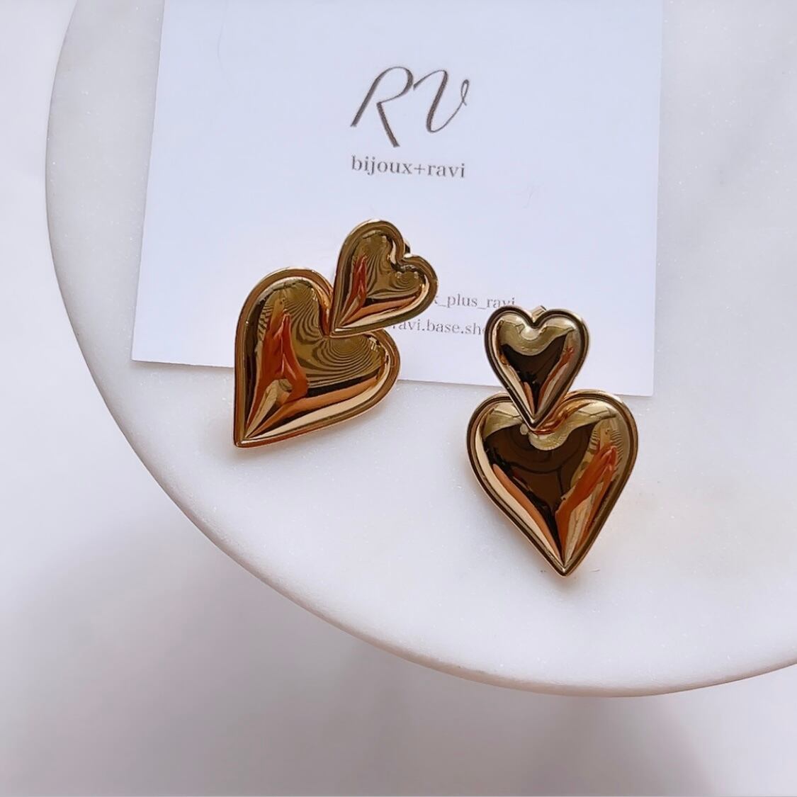 ダブルHeartピアス | BIJOUX+RAVI 【ビジュープラスラヴィ】アクセサリー