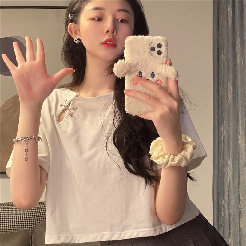 ショートサマールーズホワイト 大人ガーリー スウィート キュート カジュアル 夏物 Tシャツ 萌量不足10964932426