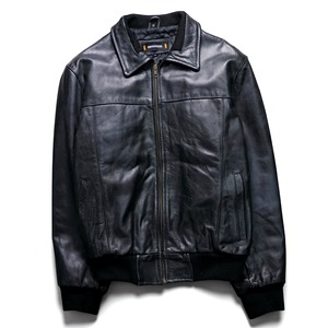 Vintage leather aviator short jacket "BLACK"