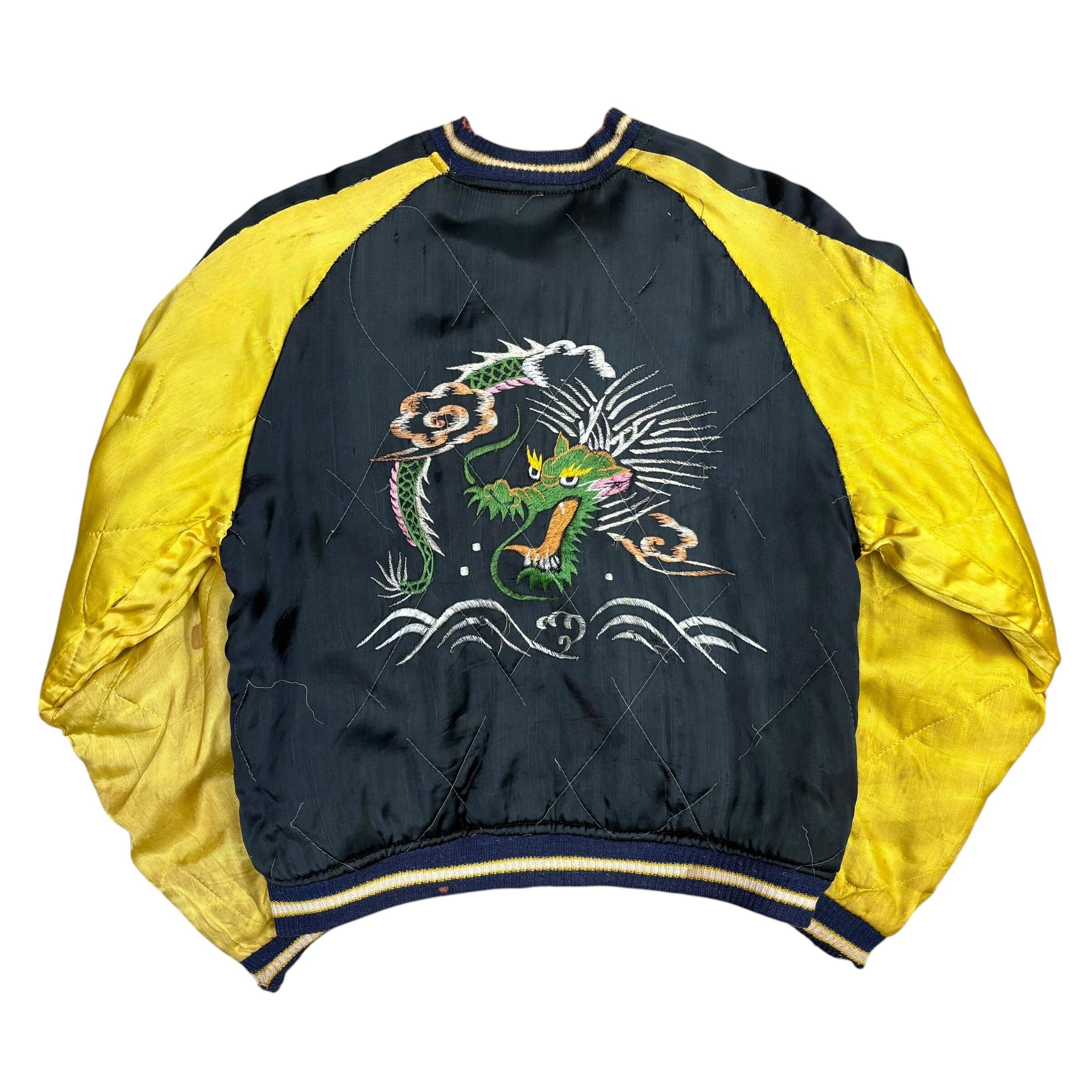 Special 50s 黒金 ドラゴン スカジャン 当時物 両面A | TTvintagejp