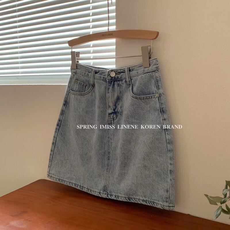 スカート サマーカラーハイウェストウェストAライン 夏物 ビッグFスモールZ韓国91891538153