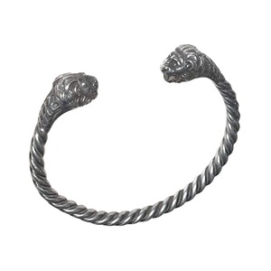 vintage twisted silver lion bangle
