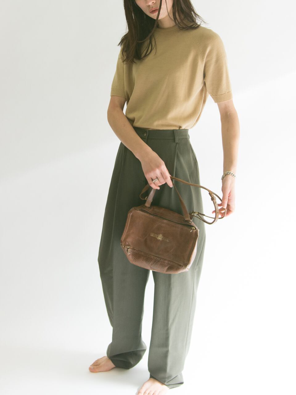 【Made in Italy】Vegitable tanned leather shoulder bag（イタリア製 レザーショルダーバッグ）1c