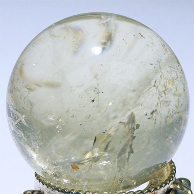〔D453-8〕約39mm シトリン 虹入り スフィア Citrine 丸玉  黄水晶 置物 風水【メール便不可】