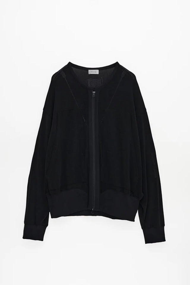 ご予約商品(3月中旬発送)【Nora Lily】Shadow Mesh Crew Neck Zip Blouson