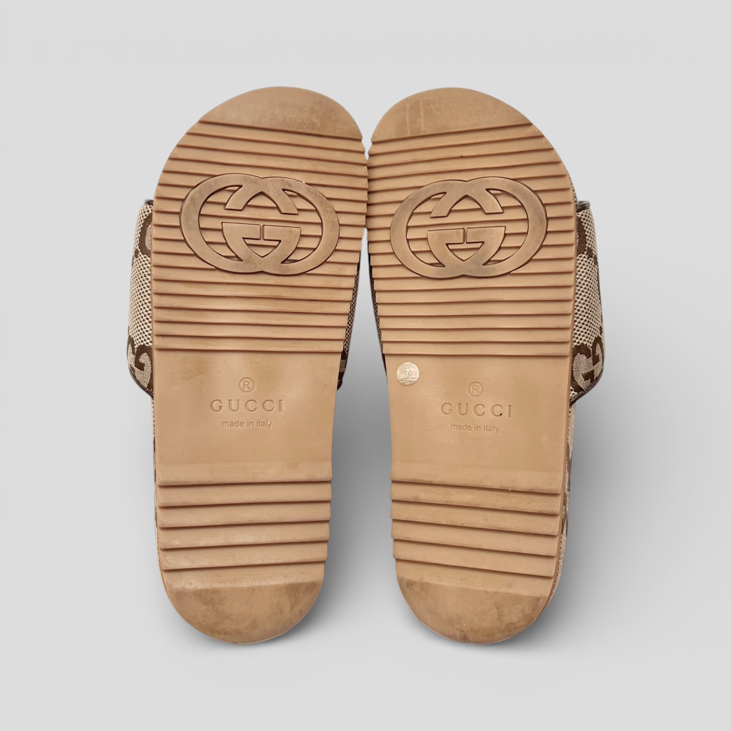 GUCCI グッチ ジャンボGG キャンバス スライド サンダル 7 26cm 624695