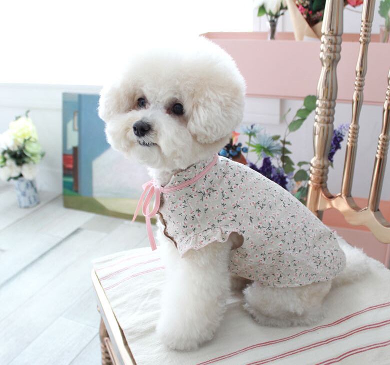 flowerブラウス S ~ 2XL 3color  /  犬服 新作 春夏 ドッグウェア ペット洋服 犬 服 お揃い 可愛い お出かけ top72