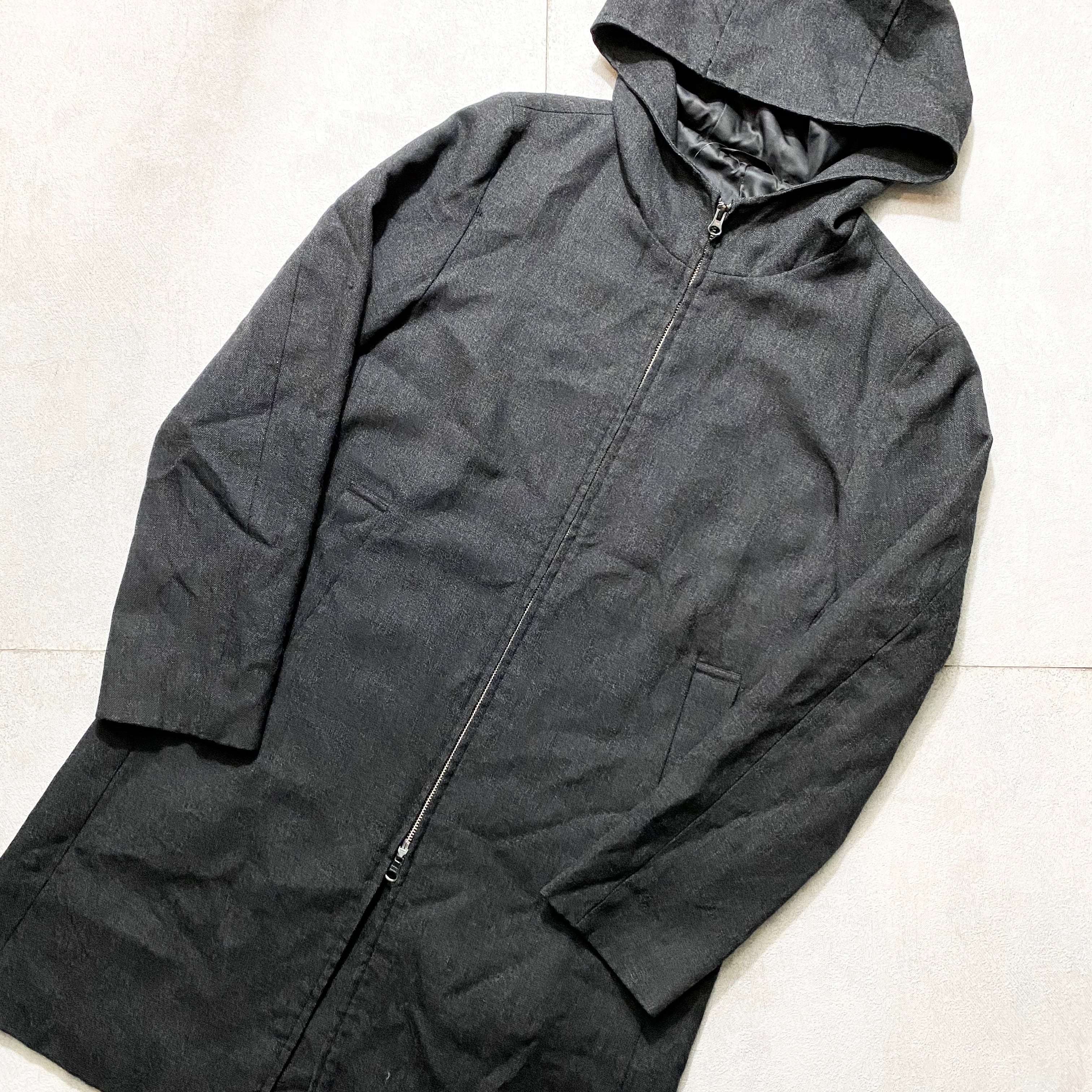 old DOMON HOMME hi-neck hooded coat NOIR ONLINE