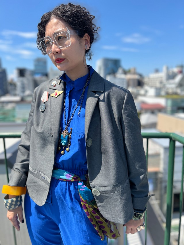 Vintage Euro charcoal gray summer wool jacket