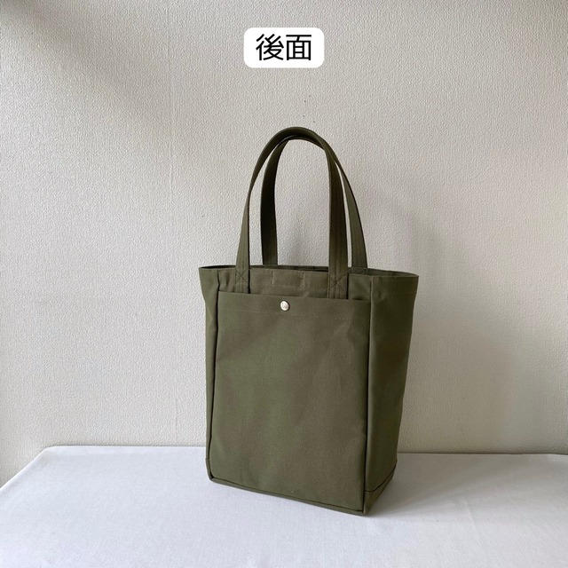 【全9色】「軽いボックストート」たて型通勤／倉敷帆布 8号帆布【受注制作】