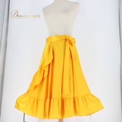 ダンス衣装 社交ダンス レディース レッスンウェア イエロー系 スカート 練習着 Fashionα ファッション アルファ 黄色 無地 山吹色 フリル フリルスカート 巻きスカート 巻き風 パーティー衣装 ラテンダンス フラメンコ 競技 ダンスレッスン 発表会 目立つ ブライトカラー カラースカート ボリューム ウエストひも レディース用 コーデ ステージ衣装 衣装 ステージ映え 黄色系 スカート単品 LL サイズ感 大人可愛い 動きやすい系 イエロー系ワンピース風 フレア フレアスカート スカート丈短め