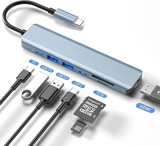 USB-C ハブ 7-in-1 type-c ハブ 4k hdmi マルチポート usb hub 5Gbps超