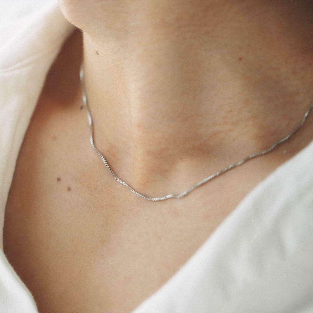thin venetian necklace (silver) #n73 | garcia