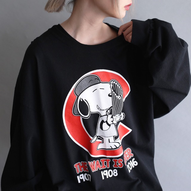 "Snoopy" good printed 3XL super big l/s tee