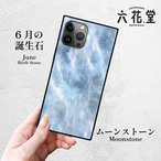 iPhoneケース ムーンストーン 6月誕生石｜天然石柄スクエア型 GEM055