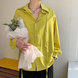 【Men】YELLOW DRAWSTRING DESIGN SHIRT 1color Z-223