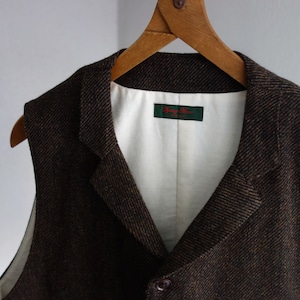 tweed frock vest / brown