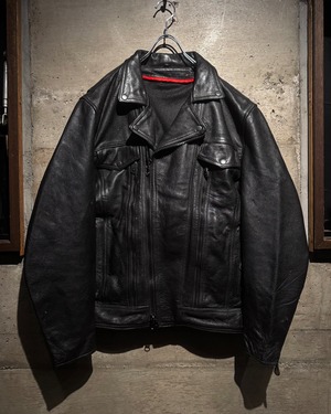 【Caka】Multiple Gimmick Vintage Double Riders  Jacket
