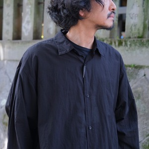 COMOLI(コモリ)/KHADIコットンコモリシャツ-BLACK-(D01-02010)