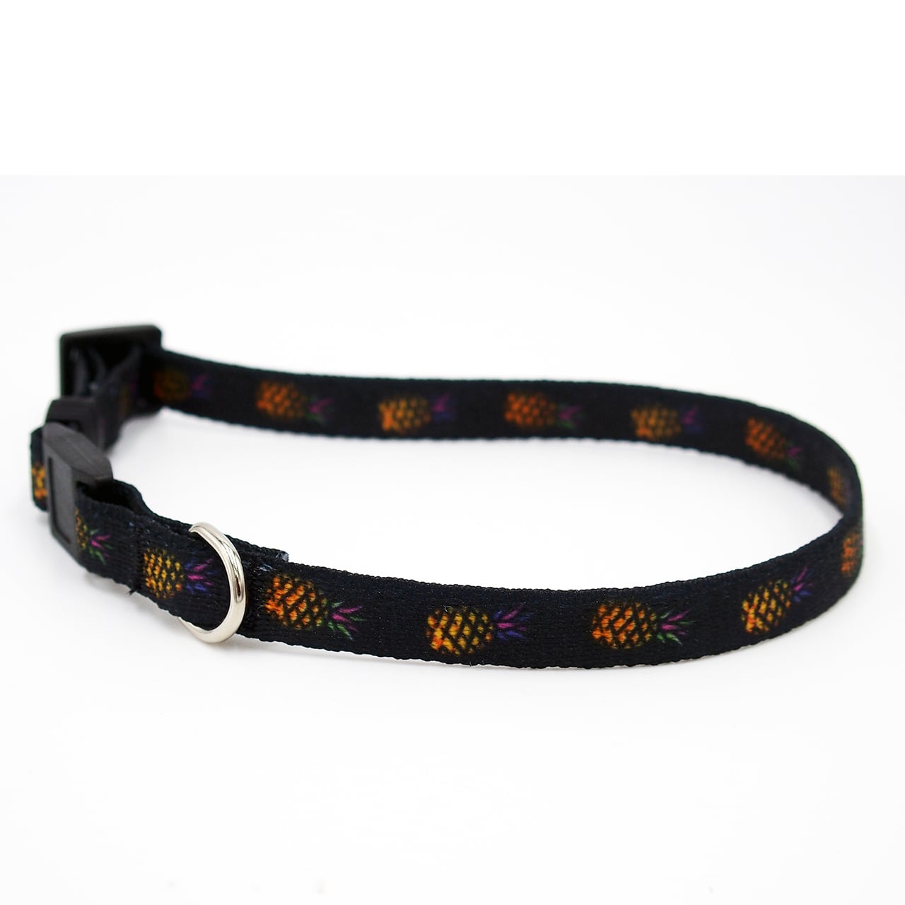 猫さん用首輪　パイナップルパーティ / ブラック  - Yellow Dog Design