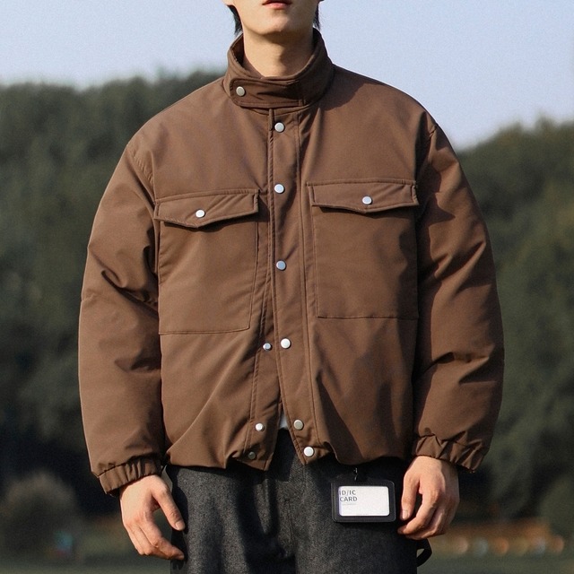 Button Front Stand Collar Jacket [2264]