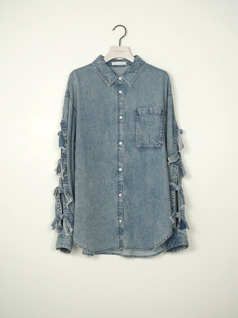 【12/上旬〜中旬入荷次第お届けのご予約】 CHIGNON/シニヨン マルチリボンデニムSH 1566-688BL